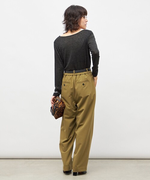 NOLLEY’S Sophi(ノーリーズソフィ)の「ウォッシャブルピーチツイルラップワイドパンツ(その他パンツ・レディース・オフホワイト/オリーブ/チャコールグレー・34/36/38)」の13枚目の写真