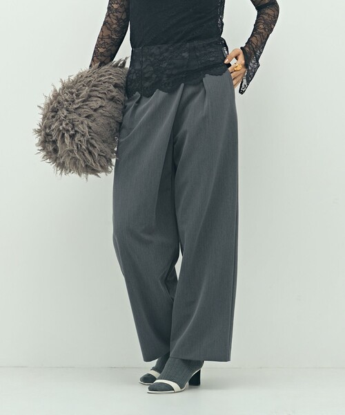 NOLLEY’S Sophi(ノーリーズソフィ)の「ウォッシャブルピーチツイルラップワイドパンツ(その他パンツ・レディース・オフホワイト/オリーブ/チャコールグレー・34/36/38)」の21枚目の写真