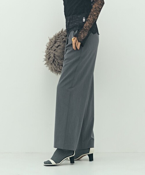 NOLLEY’S Sophi(ノーリーズソフィ)の「ウォッシャブルピーチツイルラップワイドパンツ(その他パンツ・レディース・オフホワイト/オリーブ/チャコールグレー・34/36/38)」の22枚目の写真