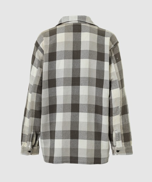 BOW WOW（バウワウ）の「DAMAGED AND STAINED FLANNEL SHIRT（シャツ/ブラウス・メンズ・グレー系・L/XL）」の2枚目の写真