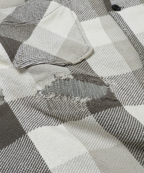 BOW WOW（バウワウ）の「DAMAGED AND STAINED FLANNEL SHIRT（シャツ/ブラウス・メンズ・グレー系・L/XL）」の6枚目の写真