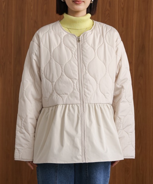 Bou Jeloud（ブージュルード）の「中綿ペプラムブルゾン（ブルゾン・レディース・オフホワイト/ブラック・38）」の11枚目の写真