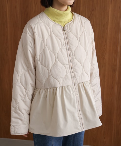 Bou Jeloud（ブージュルード）の「中綿ペプラムブルゾン（ブルゾン・レディース・オフホワイト/ブラック・38）」の14枚目の写真