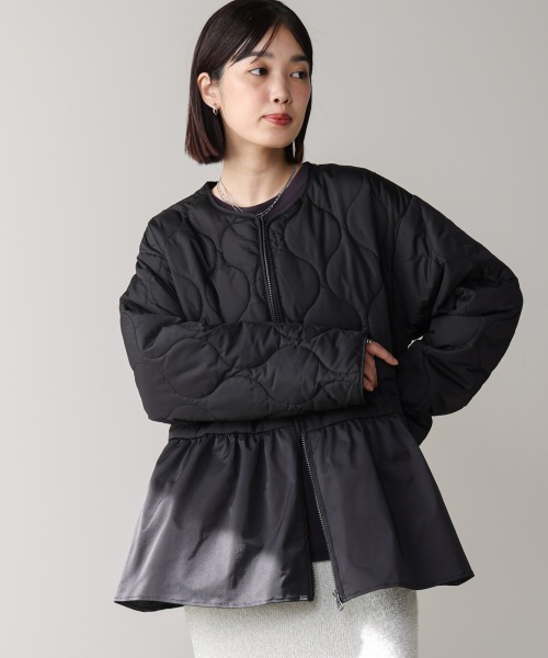 Bou Jeloud（ブージュルード）の「中綿ペプラムブルゾン（ブルゾン・レディース・オフホワイト/ブラック・38）」の18枚目の写真