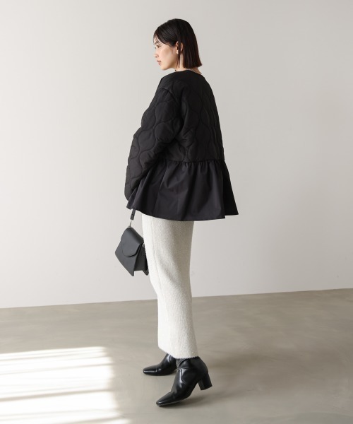 Bou Jeloud（ブージュルード）の「中綿ペプラムブルゾン（ブルゾン・レディース・オフホワイト/ブラック・38）」の22枚目の写真