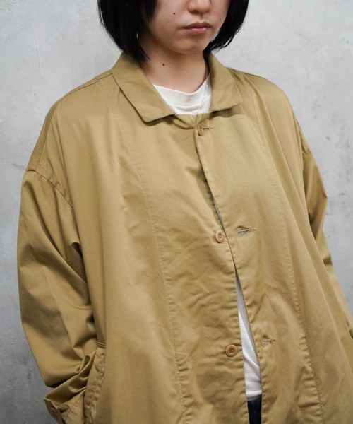 HARVESTY（ハーベスティ）の「HARVESTY / ハーベスティー OVER COAT COMA BURBERRY CLOTH (A32502) バーバリークロス オーバーコート（ステンカラーコート・レディース・ベージュ/オリーブ/ブラック・1/2）」の12枚目の写真