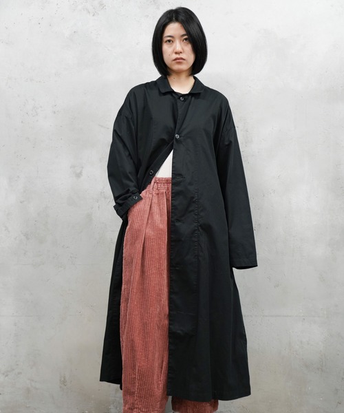 HARVESTY（ハーベスティ）の「HARVESTY / ハーベスティー OVER COAT COMA BURBERRY CLOTH (A32502) バーバリークロス オーバーコート（ステンカラーコート・レディース・ベージュ/オリーブ/ブラック・1/2）」の9枚目の写真