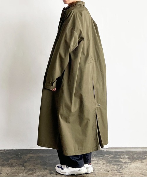 HARVESTY（ハーベスティ）の「HARVESTY / ハーベスティー OVER COAT COMA BURBERRY CLOTH (A32502) バーバリークロス オーバーコート（ステンカラーコート・レディース・ベージュ/オリーブ/ブラック・1/2）」の7枚目の写真