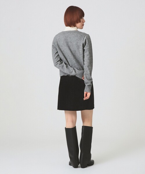 Ray BEAMS（レイビームス）の「ビジュー クルーネック カーディガン [手洗い可]（カーディガン/ボレロ・レディース・シルバー/ブラック・ONE SIZE）」の5枚目の写真