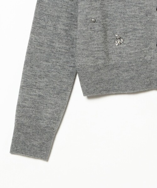 Ray BEAMS（レイビームス）の「ビジュー クルーネック カーディガン [手洗い可]（カーディガン/ボレロ・レディース・シルバー/ブラック・ONE SIZE）」の13枚目の写真