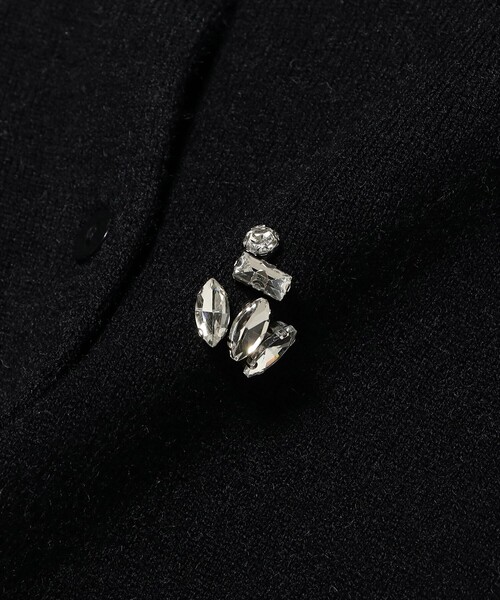 Ray BEAMS（レイビームス）の「ビジュー クルーネック カーディガン [手洗い可]（カーディガン/ボレロ・レディース・シルバー/ブラック・ONE SIZE）」の18枚目の写真