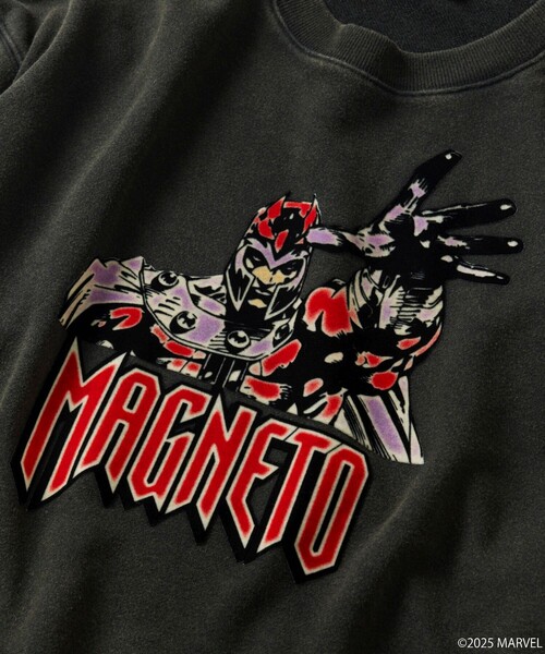 FREAK'S STORE（フリークスストア）の「MARVEL/マーベル/マグニートー/クルーネックスウェット/静電フロッキー加工（スウェット・メンズ・ブラック/ライトグレー・MEDIUM/LARGE）」の10枚目の写真