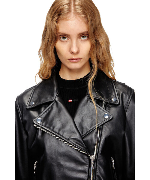 DIESEL（ディーゼル）の「ウィメンズ ダブルライダースジャケット L-UNATIC（ライダースジャケット・レディース・ブラック・40/44/42/38）」の2枚目の写真