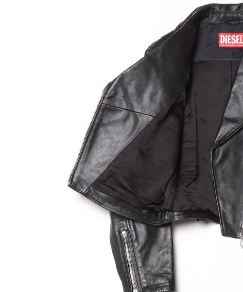 DIESEL（ディーゼル）の「ウィメンズ ダブルライダースジャケット L-UNATIC（ライダースジャケット・レディース・ブラック・40/44/42/38）」の7枚目の写真