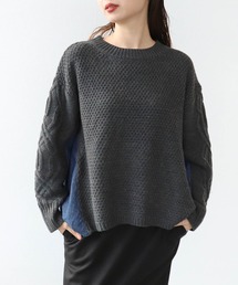 デニムコンビＡラインニットプルオーバー