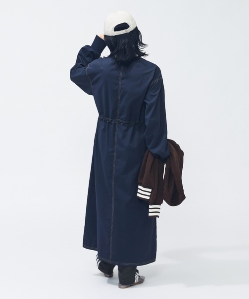 adidas(アディダス)の「【adidas×アルペン限定モデル】アディダス adidas デニム ライク ストレッチ ルーズ フィット ウーブン ワンピース(ワンピース・レディース・ブラック/ネイビー・S/M/L/XL)」の11枚目の写真