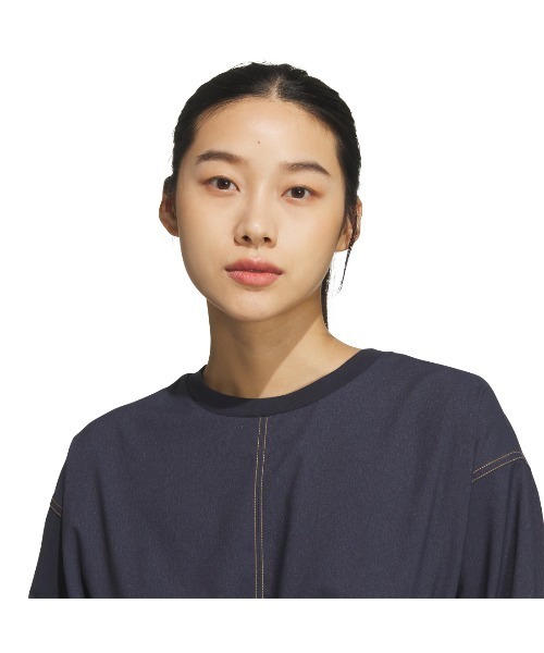 adidas(アディダス)の「【adidas×アルペン限定モデル】アディダス adidas デニム ライク ストレッチ ルーズ フィット ウーブン ワンピース(ワンピース・レディース・ブラック/ネイビー・S/M/L/XL)」の5枚目の写真