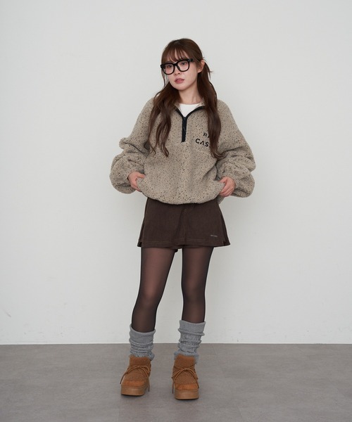 RAY CASSIN（レイカズン）の「コーデュロイピグメントマイクロショーツ（スカート・レディース・ベージュ系その他2/ブラウン/ネイビー・FREE）」の7枚目の写真