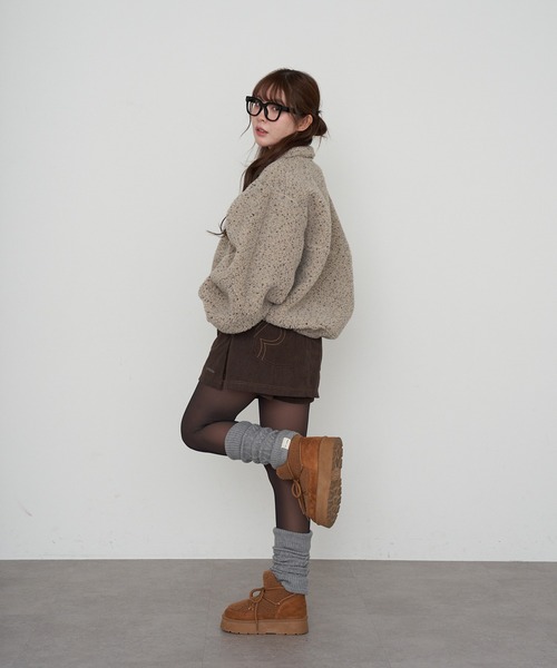 RAY CASSIN（レイカズン）の「コーデュロイピグメントマイクロショーツ（スカート・レディース・ベージュ系その他2/ブラウン/ネイビー・FREE）」の8枚目の写真