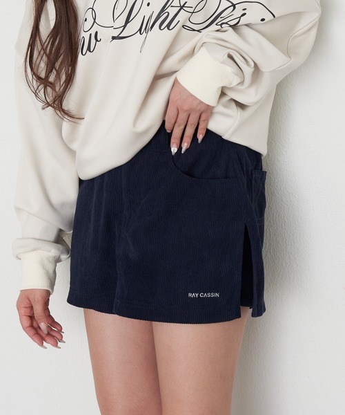 RAY CASSIN（レイカズン）の「コーデュロイピグメントマイクロショーツ（スカート・レディース・ベージュ系その他2/ブラウン/ネイビー・FREE）」の12枚目の写真