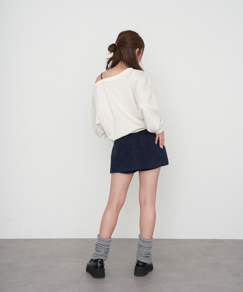 RAY CASSIN（レイカズン）の「コーデュロイピグメントマイクロショーツ（スカート・レディース・ベージュ系その他2/ブラウン/ネイビー・FREE）」の18枚目の写真