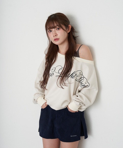 RAY CASSIN（レイカズン）の「コーデュロイピグメントマイクロショーツ（スカート・レディース・ベージュ系その他2/ブラウン/ネイビー・FREE）」の19枚目の写真