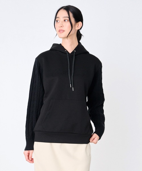 Arnold Palmer（アーノルドパーマー）の「スウェット × ニット シェア ドッキング フーディ（パーカー・レディース・マスタード/ブラック/杢グレー・XS/S/M/L/LL）」の2枚目の写真