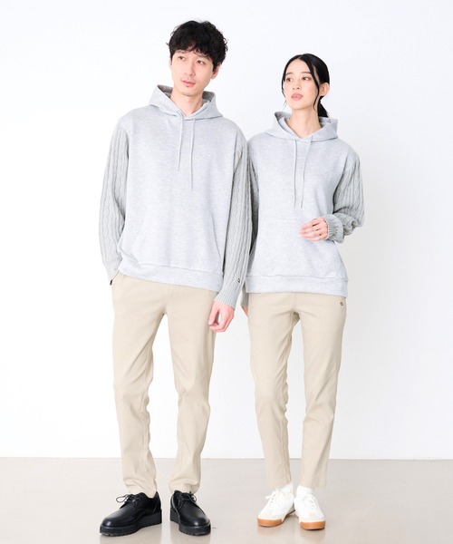 Arnold Palmer（アーノルドパーマー）の「スウェット × ニット シェア ドッキング フーディ（パーカー・レディース・マスタード/ブラック/杢グレー・XS/S/M/L/LL）」の4枚目の写真