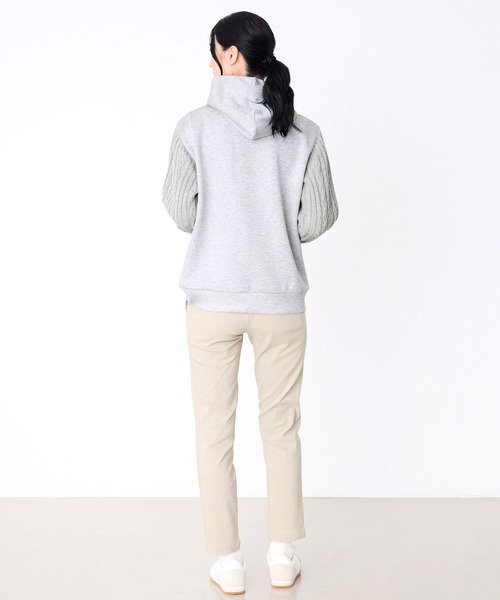 Arnold Palmer（アーノルドパーマー）の「スウェット × ニット シェア ドッキング フーディ（パーカー・レディース・マスタード/ブラック/杢グレー・XS/S/M/L/LL）」の21枚目の写真