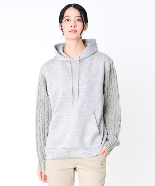 Arnold Palmer（アーノルドパーマー）の「スウェット × ニット シェア ドッキング フーディ（パーカー・レディース・マスタード/ブラック/杢グレー・XS/S/M/L/LL）」の10枚目の写真