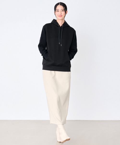 Arnold Palmer（アーノルドパーマー）の「スウェット × ニット シェア ドッキング フーディ（パーカー・レディース・マスタード/ブラック/杢グレー・XS/S/M/L/LL）」の6枚目の写真