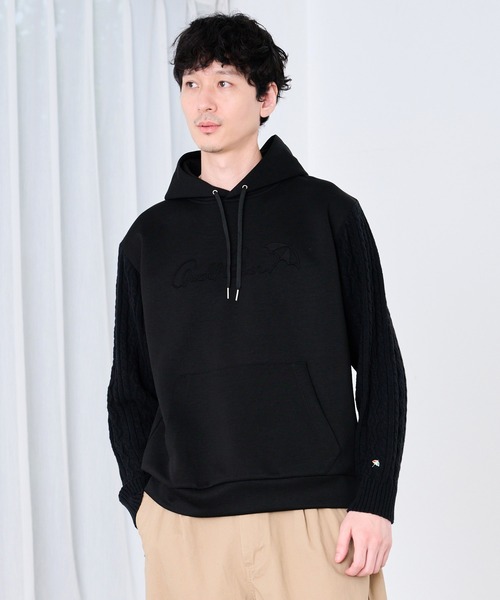 Arnold Palmer（アーノルドパーマー）の「スウェット × ニット シェア ドッキング フーディ（パーカー・レディース・マスタード/ブラック/杢グレー・XS/S/M/L/LL）」の7枚目の写真