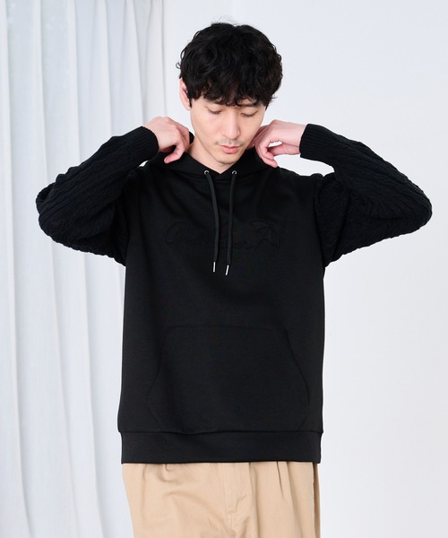 Arnold Palmer（アーノルドパーマー）の「スウェット × ニット シェア ドッキング フーディ（パーカー・レディース・マスタード/ブラック/杢グレー・XS/S/M/L/LL）」の8枚目の写真