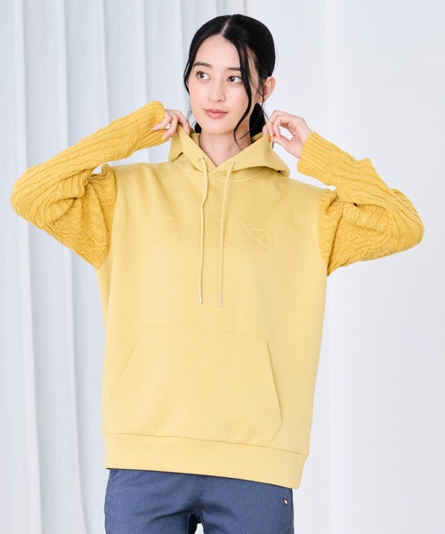 Arnold Palmer（アーノルドパーマー）の「スウェット × ニット シェア ドッキング フーディ（パーカー・レディース・マスタード/ブラック/杢グレー・XS/S/M/L/LL）」の14枚目の写真