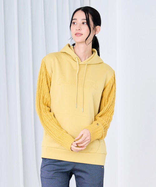 Arnold Palmer（アーノルドパーマー）の「スウェット × ニット シェア ドッキング フーディ（パーカー・レディース・マスタード/ブラック/杢グレー・XS/S/M/L/LL）」の15枚目の写真