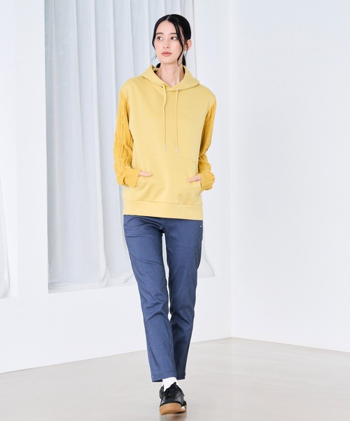 Arnold Palmer（アーノルドパーマー）の「スウェット × ニット シェア ドッキング フーディ（パーカー・レディース・マスタード/ブラック/杢グレー・XS/S/M/L/LL）」の16枚目の写真