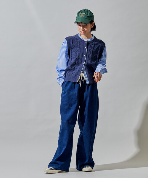FREAK'S STORE(フリークスストア)の「<低身長サイズあり>裏起毛 ウォッシュ加工 デニム イージーパンツ 限定展開(デニムパンツ・レディース・ネイビー/ターコイズブルー/ブルー・X-SMALL/SMALL/MEDIUM)」の22枚目の写真