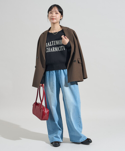 FREAK'S STORE(フリークスストア)の「<低身長サイズあり>裏起毛 ウォッシュ加工 デニム イージーパンツ 限定展開(デニムパンツ・レディース・ネイビー/ターコイズブルー/ブルー・X-SMALL/SMALL/MEDIUM)」の4枚目の写真