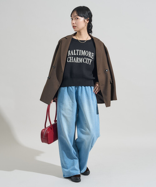 FREAK'S STORE(フリークスストア)の「<低身長サイズあり>裏起毛 ウォッシュ加工 デニム イージーパンツ 限定展開(デニムパンツ・レディース・ネイビー/ターコイズブルー/ブルー・X-SMALL/SMALL/MEDIUM)」の5枚目の写真
