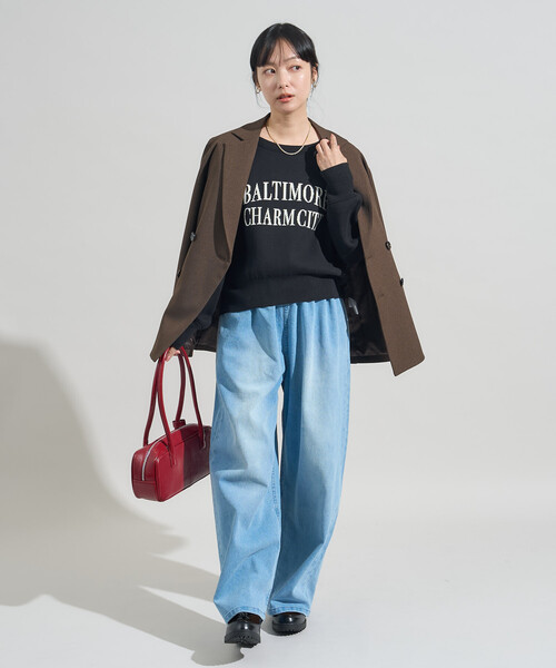 FREAK'S STORE(フリークスストア)の「<低身長サイズあり>裏起毛 ウォッシュ加工 デニム イージーパンツ 限定展開(デニムパンツ・レディース・ネイビー/ターコイズブルー/ブルー・X-SMALL/SMALL/MEDIUM)」の8枚目の写真