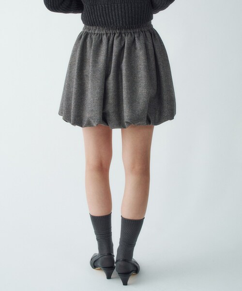 CODE A（コードエー）の「tweed balloon mini skirt（スカート・レディース・ライトグレー系3/ネイビー系3・00）」の8枚目の写真
