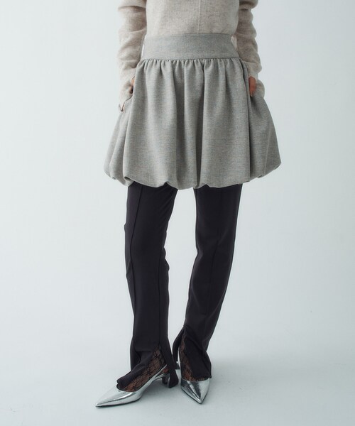 CODE A（コードエー）の「tweed balloon mini skirt（スカート・レディース・ライトグレー系3/ネイビー系3・00）」の7枚目の写真