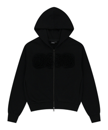 Flowers Zip-Up Hoodie (Black)