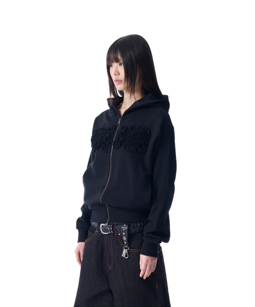 AAKAM(アーカム)の「Flowers Zip-Up Hoodie (Black)(パーカー・レディース・その他・1/2)」の3枚目の写真