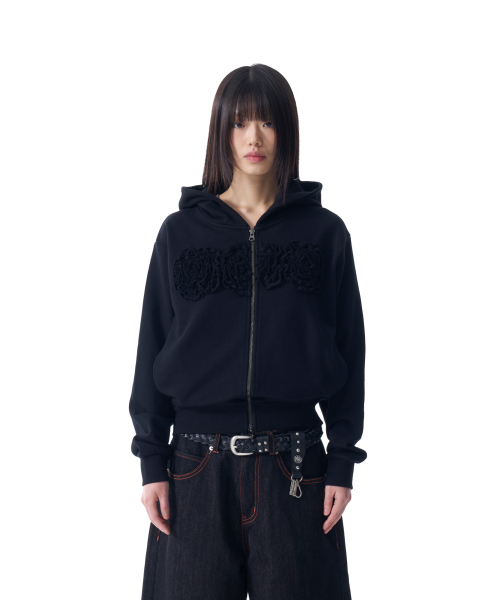 AAKAM(アーカム)の「Flowers Zip-Up Hoodie (Black)(パーカー・レディース・その他・1/2)」の5枚目の写真