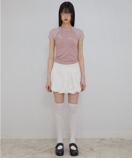 FLAREUP(フレアアップ)の「ムタ ワッフル ラグラン Tシャツ (FL-154_ピンク)(Tシャツ/カットソー・レディース・ライトピンク・1/2/3)」の4枚目の写真