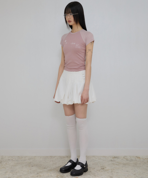 FLAREUP(フレアアップ)の「ムタ ワッフル ラグラン Tシャツ (FL-154_ピンク)(Tシャツ/カットソー・レディース・ライトピンク・1/2/3)」の5枚目の写真