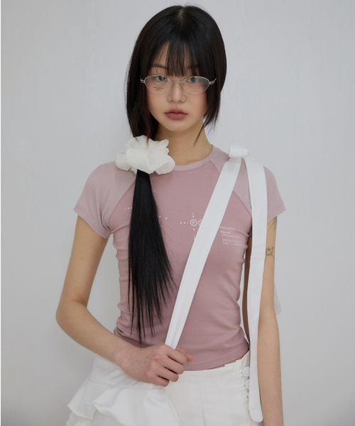 FLAREUP(フレアアップ)の「ムタ ワッフル ラグラン Tシャツ (FL-154_ピンク)(Tシャツ/カットソー・レディース・ライトピンク・1/2/3)」の6枚目の写真