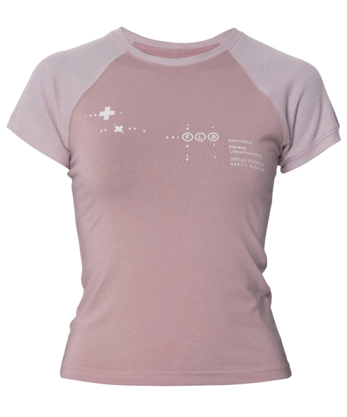 FLAREUP(フレアアップ)の「ムタ ワッフル ラグラン Tシャツ (FL-154_ピンク)(Tシャツ/カットソー・レディース・ライトピンク・1/2/3)」の7枚目の写真