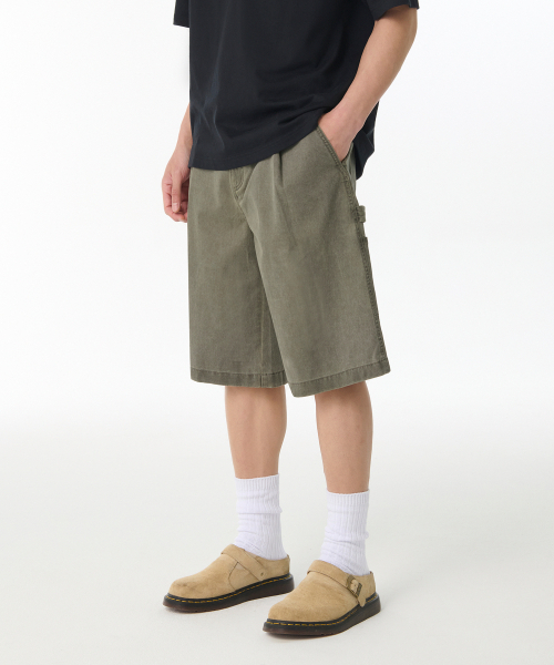 MUSINSA STANDARD（ムシンサスタンダード）の「ピグメントカーペンターバミューダパンツ [ダスティカーキ]（その他パンツ・メンズ・その他・28/29/36/34/32/30/31/33/26/27/40/38/42）」の3枚目の写真